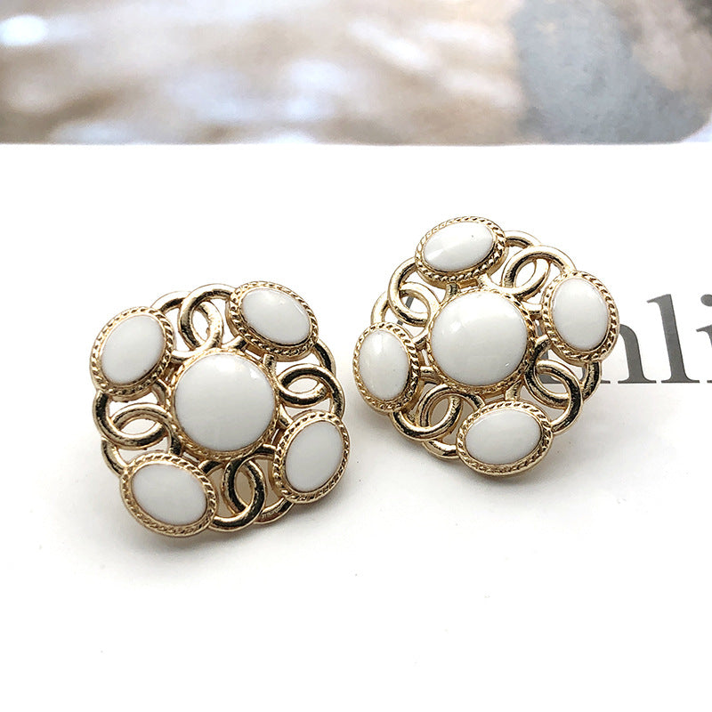 20mm firkantede metalperleknapper med skaft til damecardigans 20 stk.