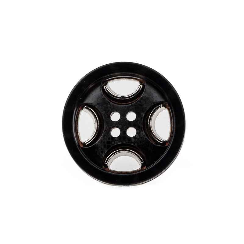 Black/Beige/Brown Round 4-Hole Resin-Metal Coat Buttons 30 Pack