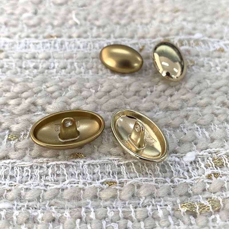 Oval Smooth Gold Alloy Shank Buttons for Sweaters 48 Pack