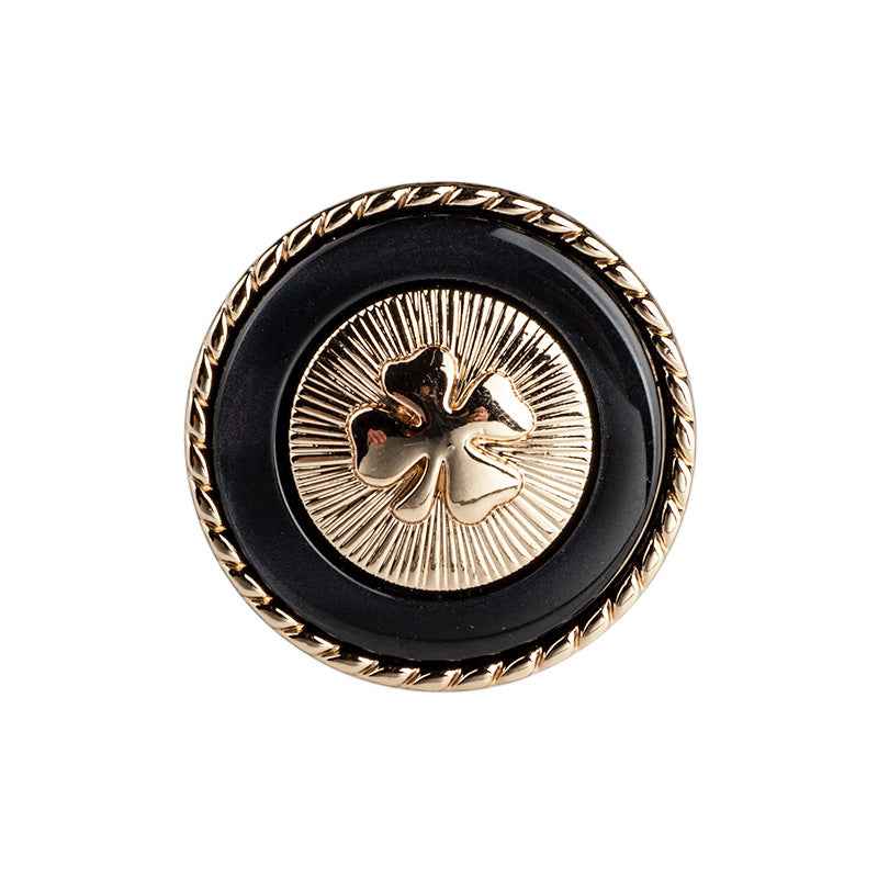 Lucky Four-Leaf Clover Resin Metal Shank Buttons for Women's Blazers 30pcs