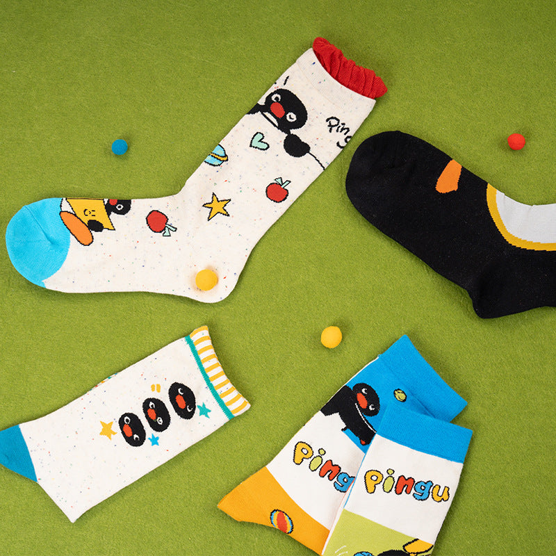 Cute Penguin Women's Ankle Socks – 4-Pack