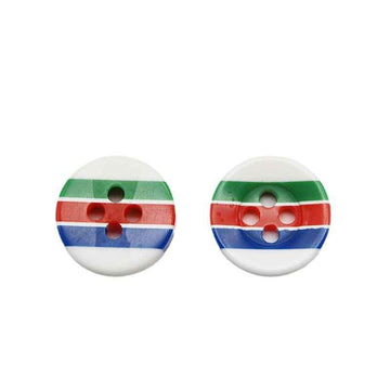 12mm Round 4-Hole Candy Color Striped Resin Buttons 100pcs