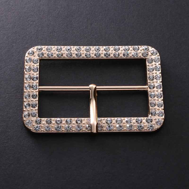 Alloy Crystal-Studded Square Buckles Belt Adjusters 10 Pack(2 Colors)