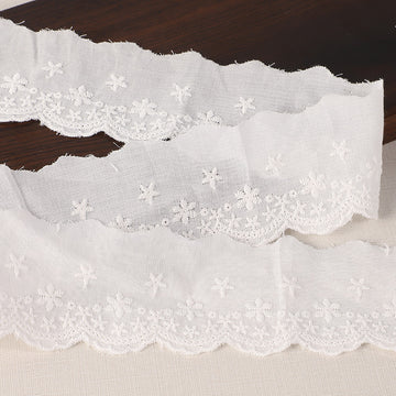 45mm Star Embroidered Cotton Lace Trim 16 Yards