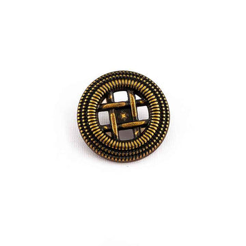 Round Woven Antique Gold Silver Matte Metal Shank Buttons 40-Pack