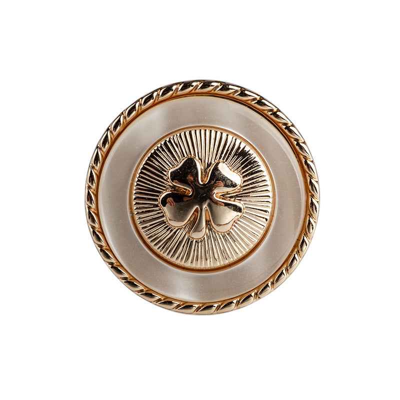 Lucky Four-Leaf Clover Resin Metal Shank Buttons for Women's Blazers 30pcs