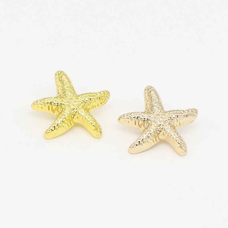 Gold Alloy Starfish-Shaped Metal Shank Buttons 30 Pack 18mm,20mm,23mm