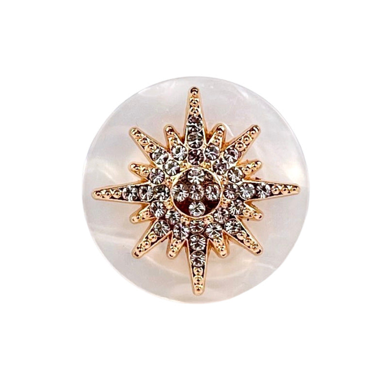 18-25MM Runde Snefnug Diamant Harpiks Metal Skaft Knapper 20stk