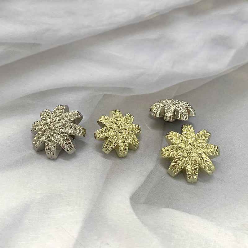Gold Silver Metal Leaf Shank Buttons for Sweaters Cardigans 48 Pack