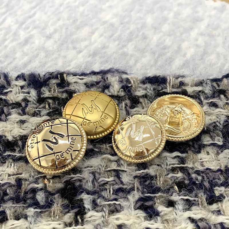 M-Letter Circle Metal Hand-Sewn Buttons 48pcs (15mm/18mm/21mm/23mm)