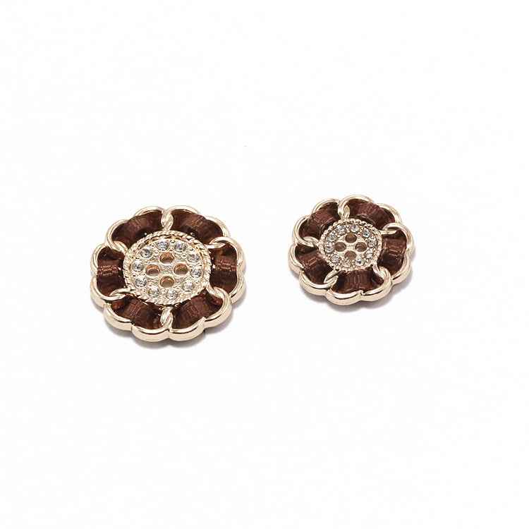 Gold 4-Hole Floral Metal Cord Buttons Decorative Sewing Buttons 20pcs