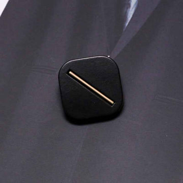 Black/Beige/Tan Square Resin Shank Buttons with Metal Base 30 Pack