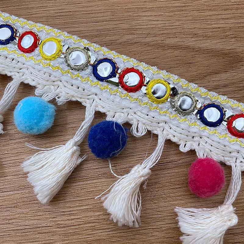 8CM Ethnic Embroidered Jacquard Trim Colorful Bohemian DIY 10 Yards