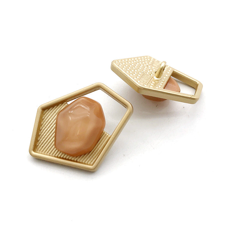 25mm Guld Uregelmæssige Metal Skaft Knapper 10stk