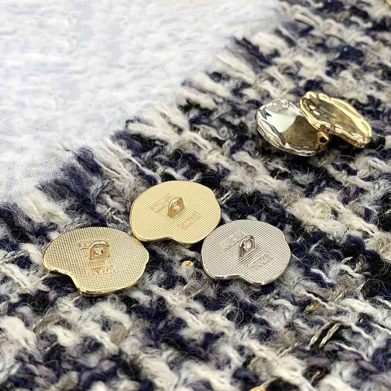 18mm/21mm/23mm Slim Irregular Metal Hand-Sewn Buttons 48 Pack(3 Colors)