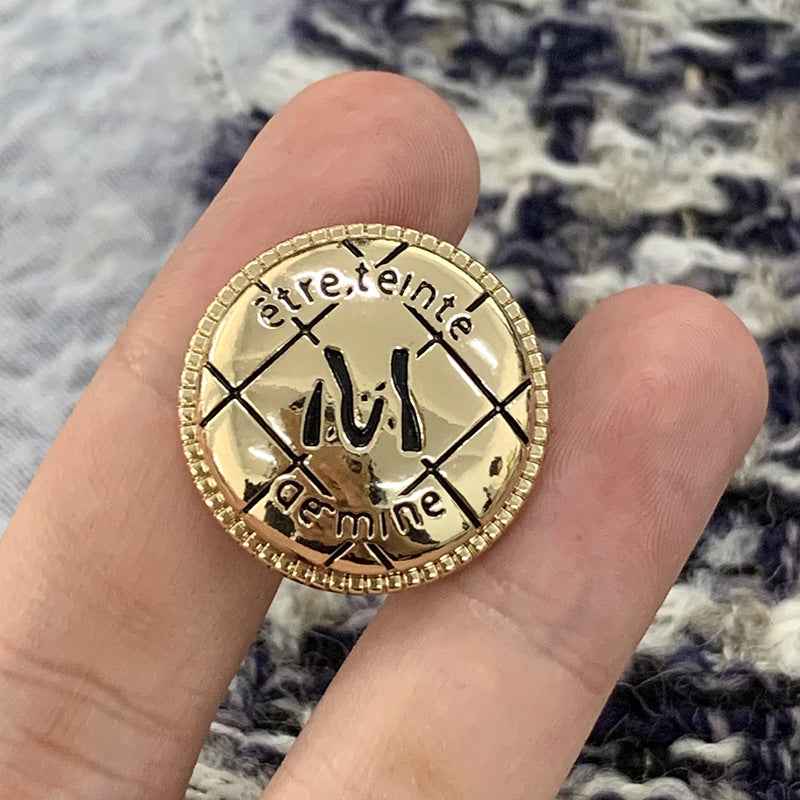M-Letter Circle Metal Hand-Sewn Buttons 48pcs (15mm/18mm/21mm/23mm)
