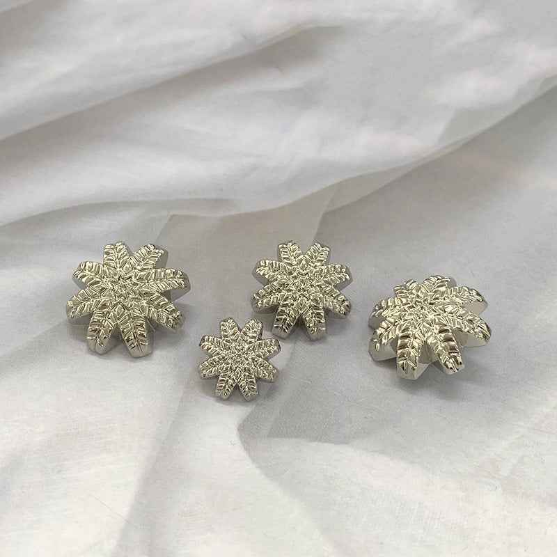 Gold Silver Metal Leaf Shank Buttons for Sweaters Cardigans 48 Pack