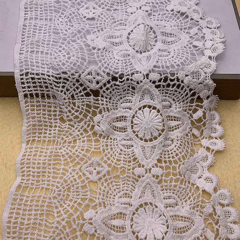 11/15.5cm White Wave Cotton Embroidered Lace Trim 10 Yards