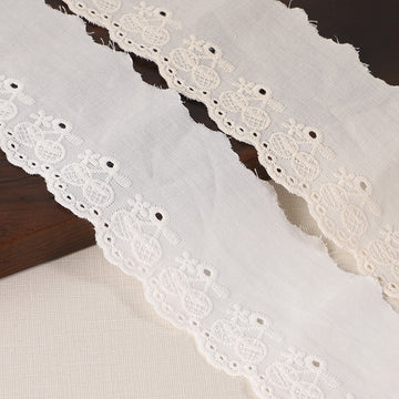 60mm Cherry Cotton Lace Trim for Clothing Hems 16 Yards