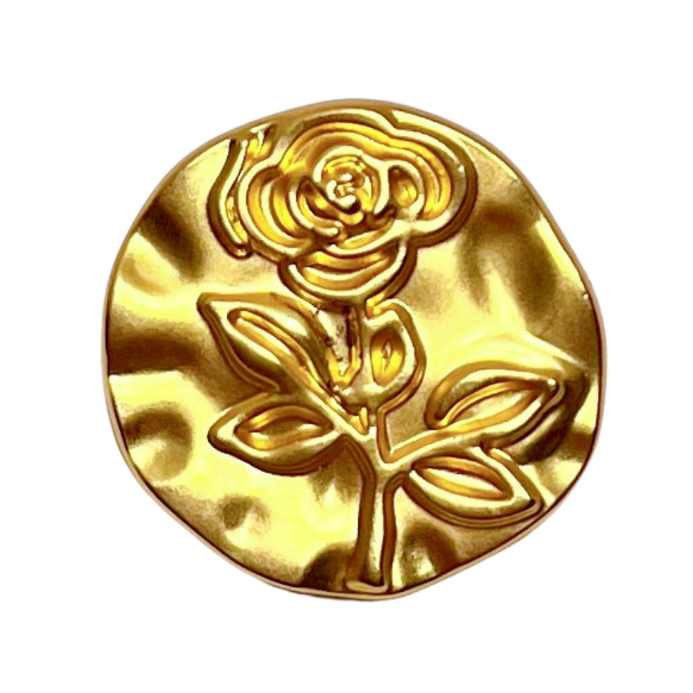 15/20MM Runde Guld Sølv Prægede Rose Metal Skaft Knapper 20stk