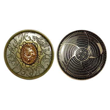 Botones de metal en espiral de resina vintage color oro rosa de 25 mm, 10 piezas