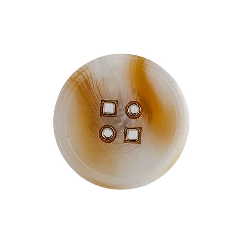 Black/Beige/Brown Round Resin Buttons with 4 Metal Holes 40-Pack