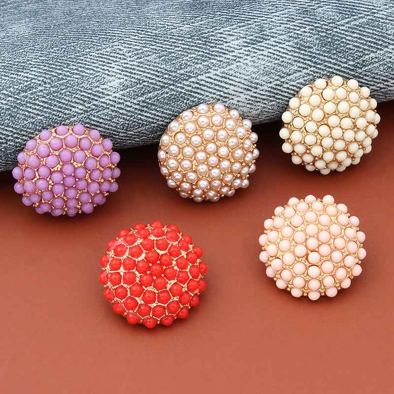 22mm Round Metal Pearl Shank Buttons for Women's Coats Knitwear 6pcs