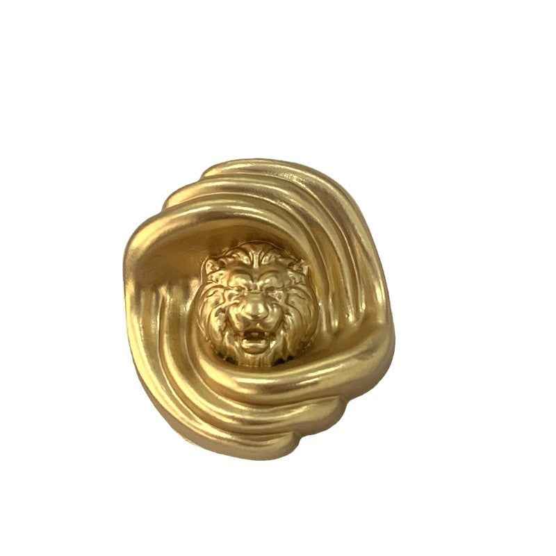 British Style Gold Irregular Lion Head Metal Shank Buttons 50 Pack
