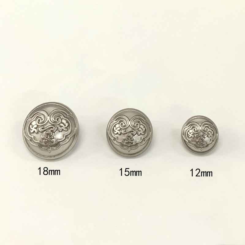 Chinese Mushroom Buttons with Cloud/Happiness/Longevity Symbols 48 Pack