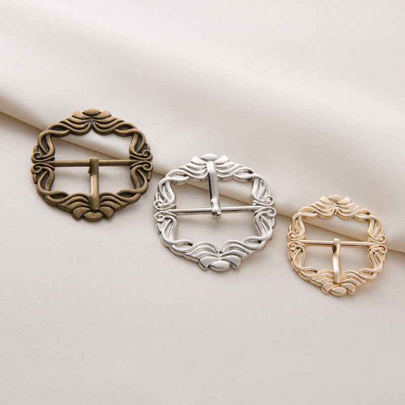 Vintage Buckles Antique Metal Belt Clasps with Pin 30 Pack(3 Colors)
