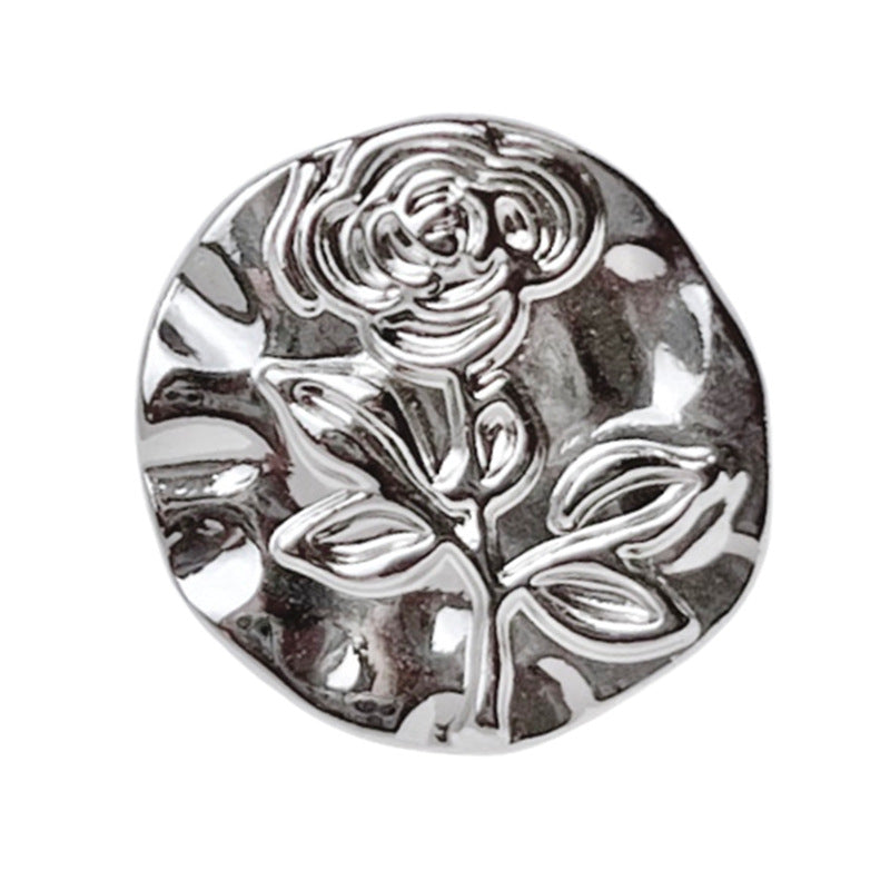 15/20MM Runde Guld Sølv Prægede Rose Metal Skaft Knapper 20stk