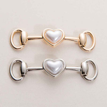 73mm Gold Silver Metal Heart Chain Decorative Buckle 20 Pack