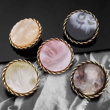18mm/21mm/25mm Round Lockstitch Resin Metal Buttons for Jackets 18pcs