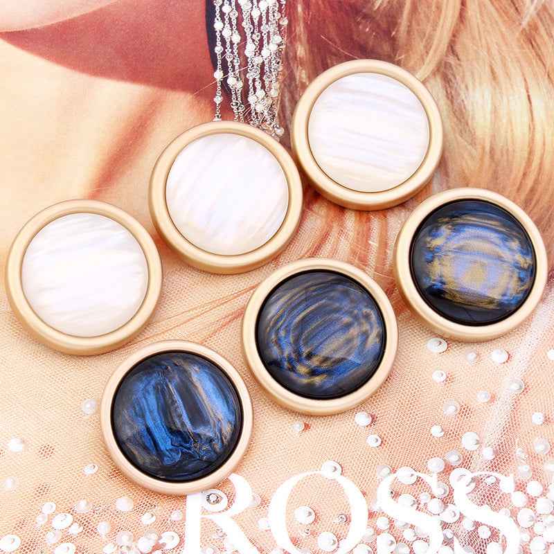 15-28mm Cat's Eye Gemstone Shank Buttons Gold White & Blue-Black 36pcs