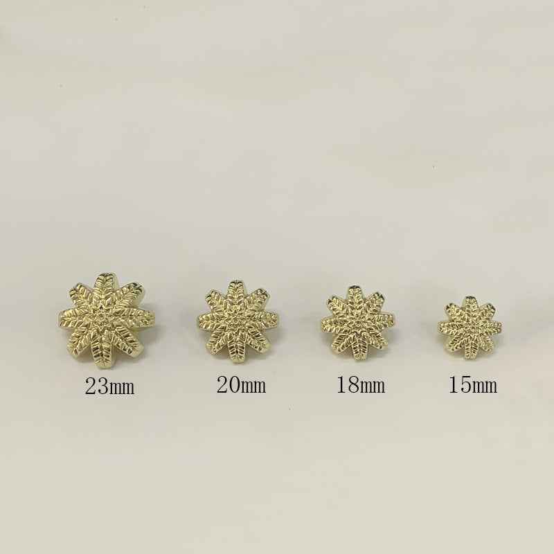 Gold Silver Metal Leaf Shank Buttons for Sweaters Cardigans 48 Pack