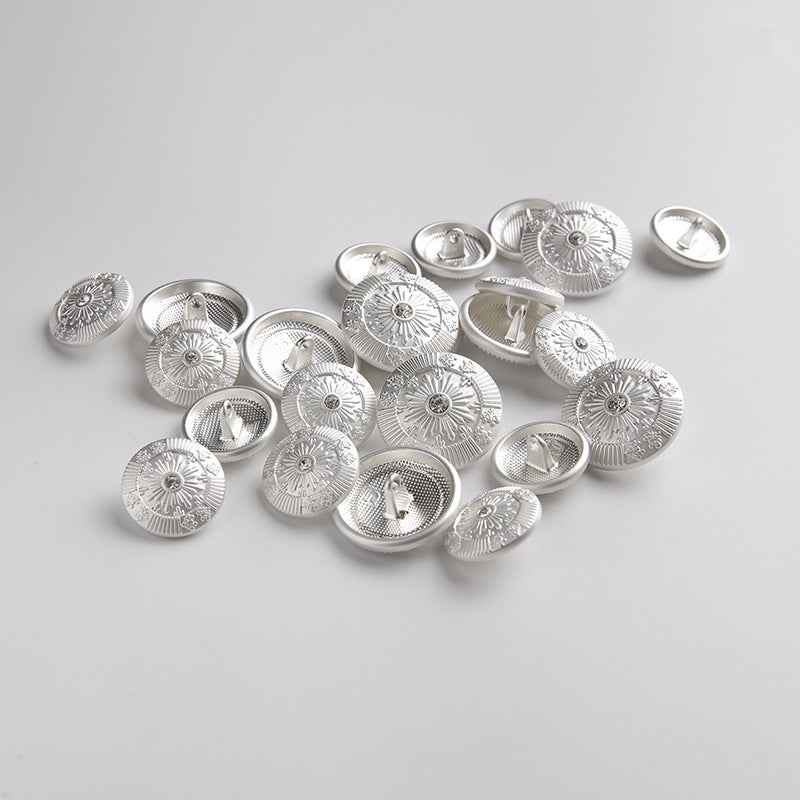 Frosted Metallic Sun Shank Buttons – 18mm/23mm with Crystals,Gold/Silver Tones