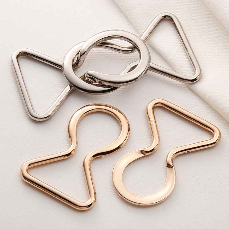 Metal Coat Belt Buckles Adjustable Waist Clasps with Rings 20pcs