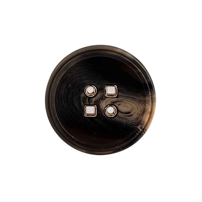 Black/Beige/Brown Round Resin Buttons with 4 Metal Holes 40-Pack
