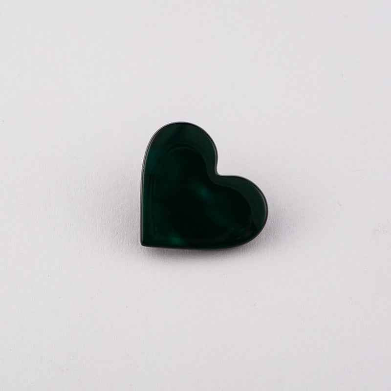 17mm 23mm Classic Black White Flat Heart Buttons with Metal Shank 30pcs