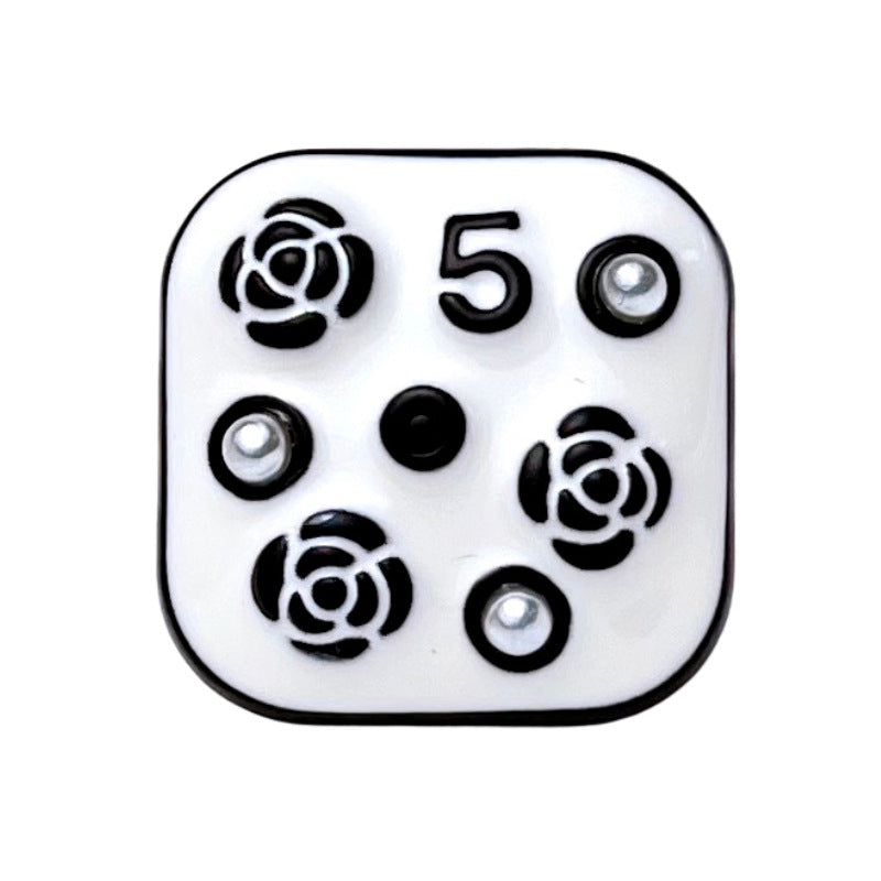 21MM firkantet nummer 5 perleblomst metal syknap 10 stk