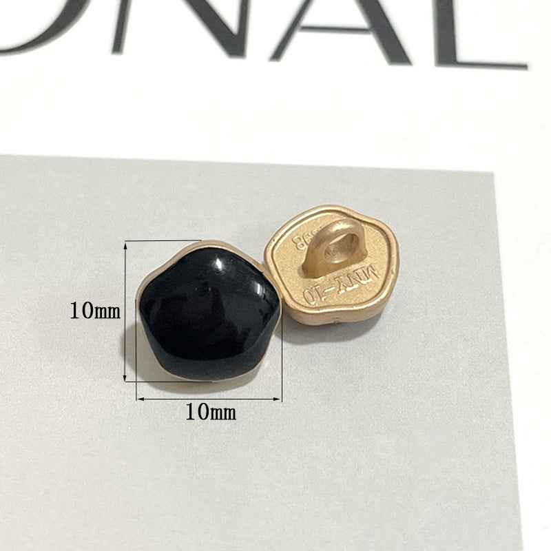 Pearl Black/White Metal Shank Buttons 10mm for Shirts Blouses Sheer Dresses