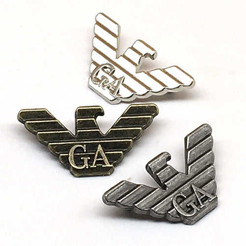 Etichetă metalică pentru pantaloni vultur bronz metalic Gunmetal 16x30mm 10 bucăți