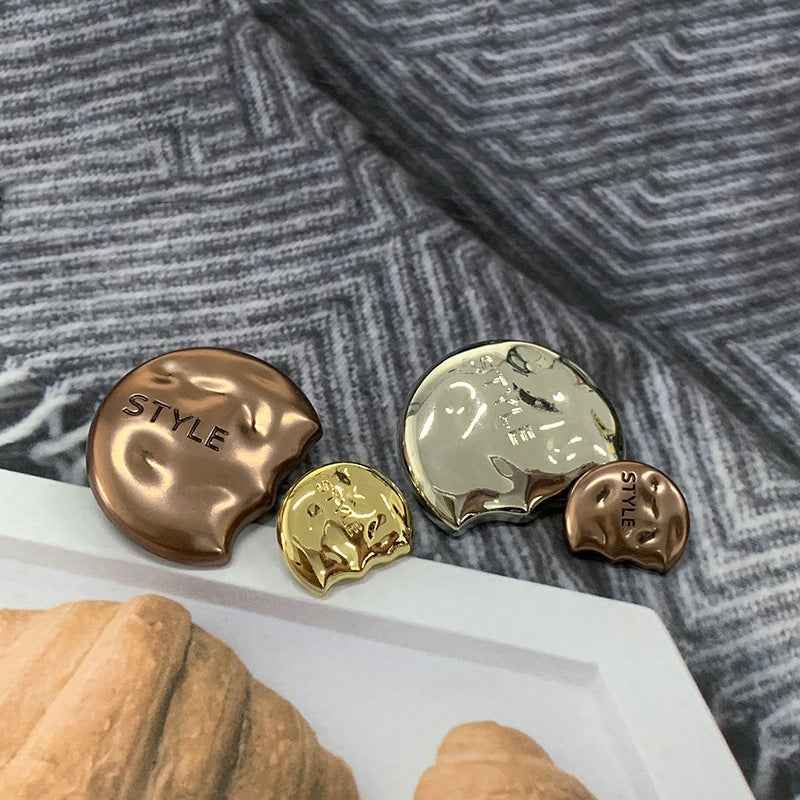 Vintage Semi-Circular Metal Shank Buttons 48pcs (18mm/20mm/35mm)