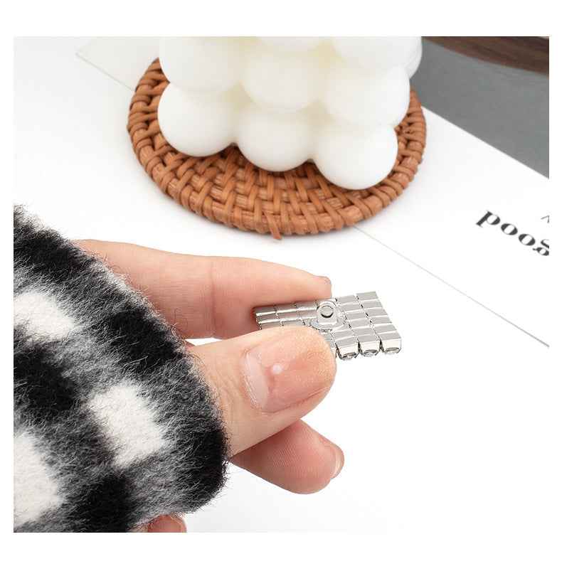 Luxurious Diamond Square Metal Buttons Silver For Coats Sweaters 10pcs