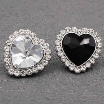 Exquisite Heart-Shaped Crystal Rhinestone Metal Sewing Buttons 20pcs