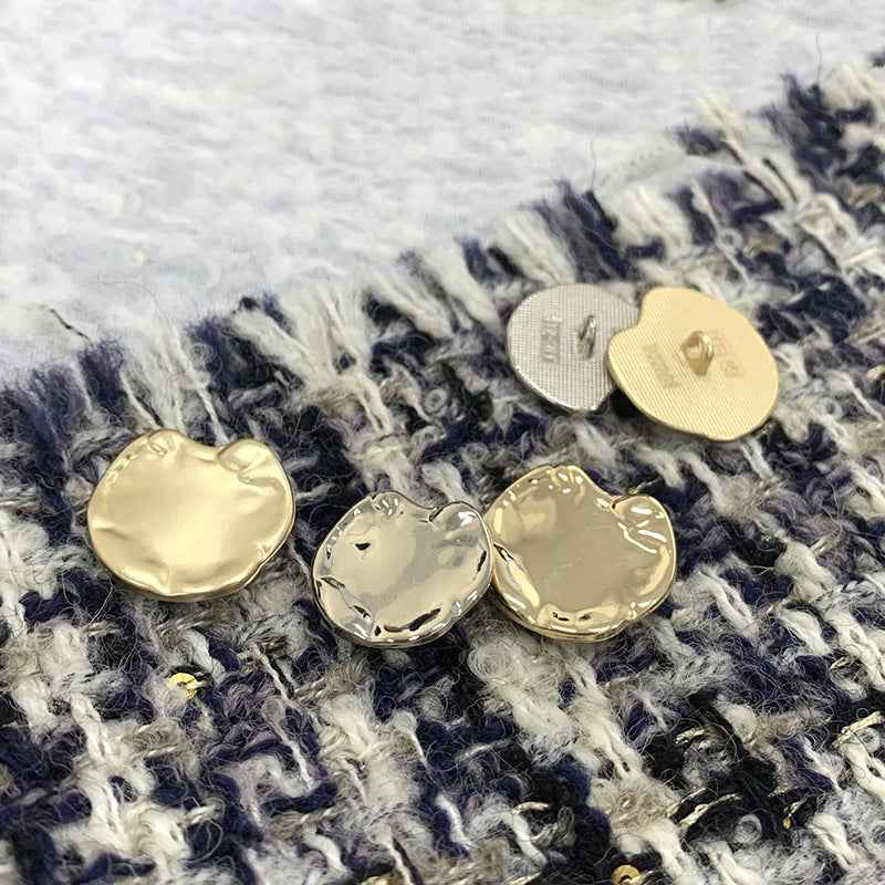 18mm/21mm/23mm Slim Irregular Metal Hand-Sewn Buttons 48 Pack(3 Colors)