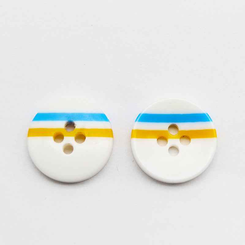 12mm Color Block Round 4-Hole Resin Buttons 100pcs