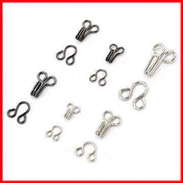 11.5-32mm Metal Invisible Hook Fasteners for Dresses Lingerie 120 Pack