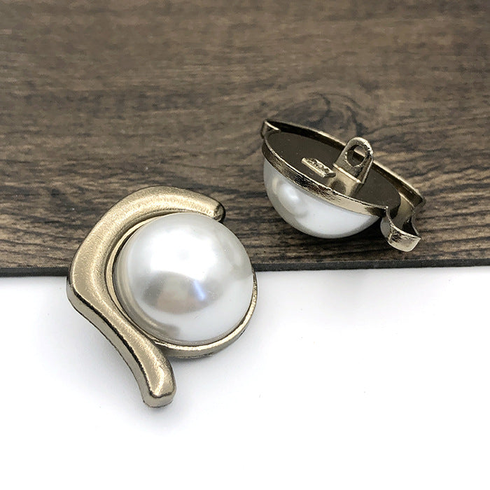 25mm Uregelmæssig Perle Metal Skaft Knap 12stk