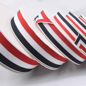1cm-3.8cm Red/White/Blue Polyester Hatband Trim (50 Yards)